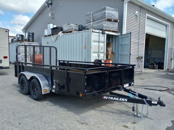2024-pj-trailers-7x14-7k-powder-coated-open-utility-w-rear-ramp-gate-solid-2.jpg 2024 PJ Trailers 7×14 7K Powder Coated Open Utility w/Rear Ramp Gate, Solid Metal Side Walls