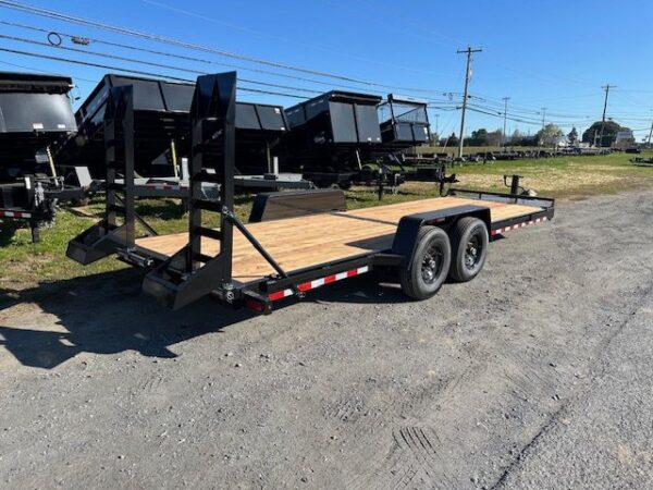 BWise 7 x 22 Heavy Duty Equipment Trailer – Ladder Ramps