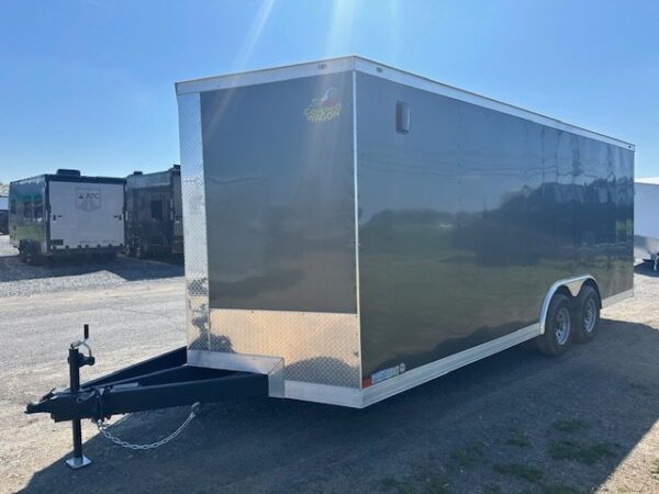 Covered Wagon 8.5 x 20 V-Nose Enclosed Car Trailer – 6″ Added Height