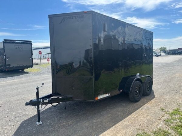 Homesteader 6 x 12 V-Nose Enclosed Cargo Trailer – Black Trim