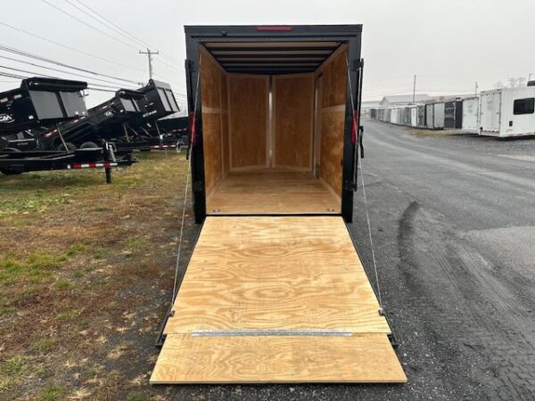 Homesteader 6 x 12 V-Nose Enclosed Trailer – Black Trim