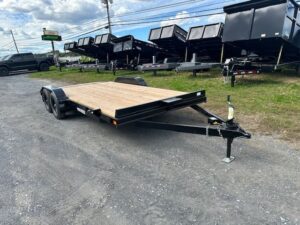 Premier 7 x 18 Wood Deck 7k Open Car Trailer – Slide Out Ramps