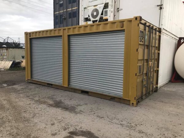 40273643_2030194867074485_7848831976415952896_n-2-1.jpg Yellow 20ft Used Container – Dual Side Roll-Up Doors