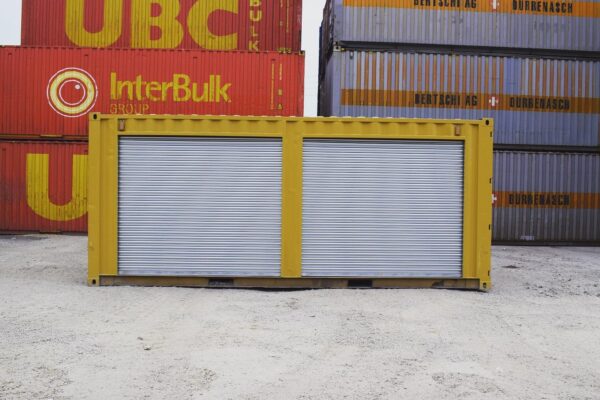 67357402_2535082479919052_4467377543938310144_n-2.jpg Yellow 20ft Used Container – Dual Side Roll-Up Doors