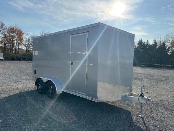 ATC 7 x 14 Enclosed Aluminum V-Nose Trailer – Aluminum Wheels