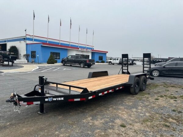 BWise 7 x 20 Heavy Duty Equipment Trailer – Ladder Ramps