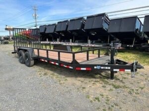 BWise 7 x 20 Equipment Trailer – Split Landscape Ramp