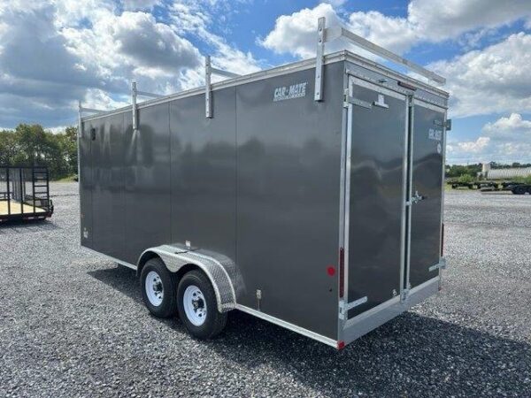 Car Mate 7 x 18 Enclosed Contractor Trailer – Exterior Tool Doors