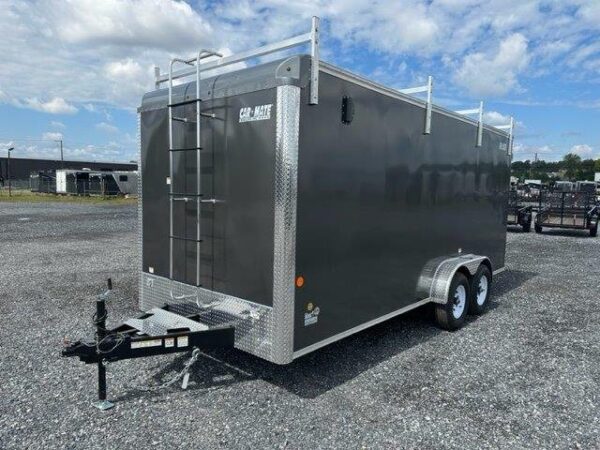 Car Mate 7 x 18 Enclosed Contractor Trailer – Exterior Tool Doors