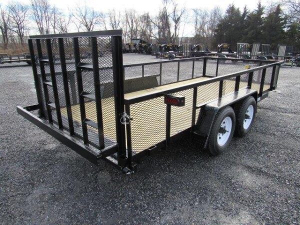 Premier-7x16-Landscape-Utility-Trailer-10K-GVW-Rear-Ramp-Gate-Mesh-Sides-2.jpg Premier 7 x 16 Landscape Utility Trailer – HD Ramp Gate